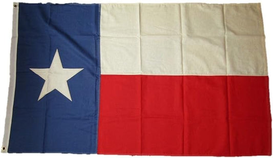 100% Cotton 3x5 Embroidered State Texas Tea Stained Vintage Flag 3'x5' 2 clips