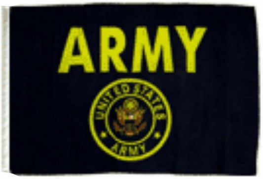 12x18 12"x18" U.S. Army Seal Crest Black Sleeve Polyester Flag Boat Car Garden Polyester