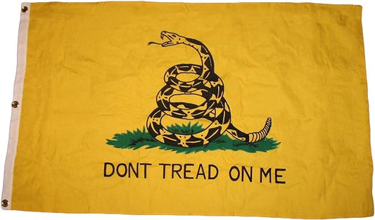 100% Cotton 3x5 Embroidered Gadsden Yellow Snake Tea Party Flag 3'x5'