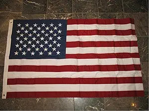 100% Cotton 3x5 Embroidered USA US American America 50 Star 3'x5' 2 Clips