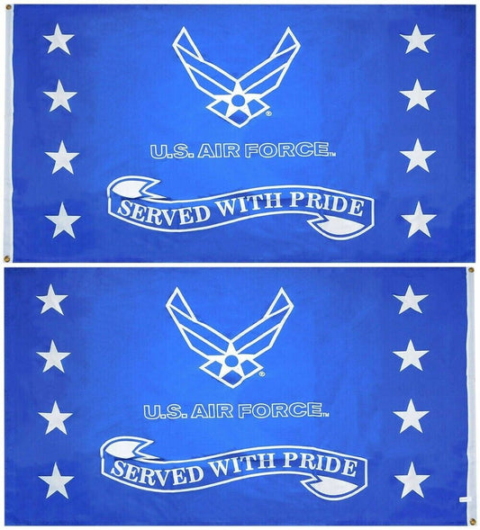U.S. Air Force Served With Pride Wings 3x5 3'x5' Double Sided Poly Flag (RAM)