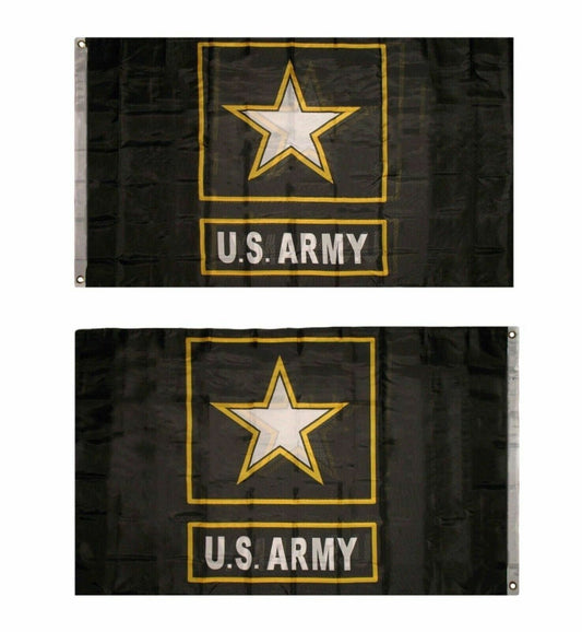 3x5 U.S. Army Star Black 2 Faced DOUBLE SIDED 2-ply Wind Resistant Flag 3x5ft