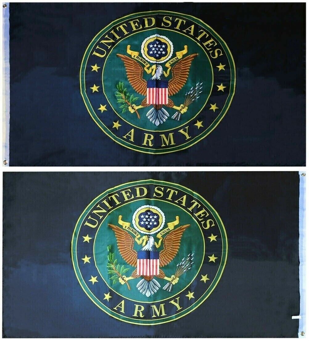 United States Army SEAL Logo Emblem Black 3'x5' Double Sided Poly Flag LICENSED