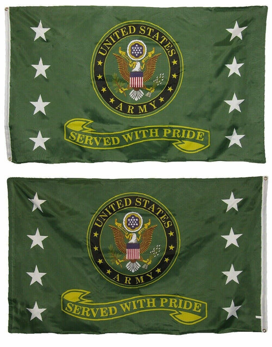 3x5 US Army Served With Pride 2ply Double Sided Polyester Flag 3'x5' 100D