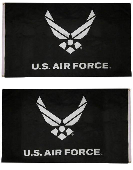 3x5 Airforce Wings Black Flag Banner Air Force Black Flag Grommets DOUBLE SIDED