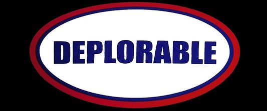 Deplorable Black & White With Red Oval Vinyl Decal Bumper Sticker