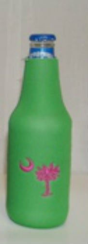Green and Pink South Carolina SC Palm Tree Bottle Insulator Jacket