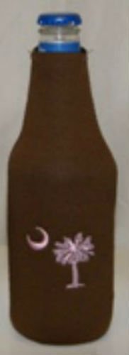 Brown and Pink South Carolina SC Palm Tree Bottle Insulator Jacket