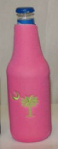 Pink and Green South Carolina SC Palm Tree Bottle Insulator Jacket