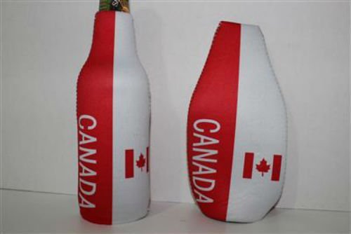 Red White Canada Canadian Maple Leaf Bottle Insulator Jacket