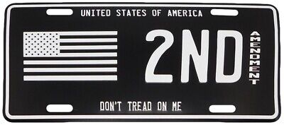 USA Don't Tread On Me 2nd Amendment black & White 6"x12" Aluminum License Plate