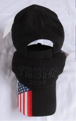 Trump 2024 Black USA PATRIOTIC TACTICAL Adjustable Embroidered Cap Hat