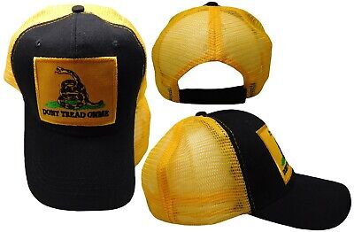 TRUMP 2024 Gadsden DTOM Patch Black With Yellow Mesh Trucker Embroidered Hat Cap