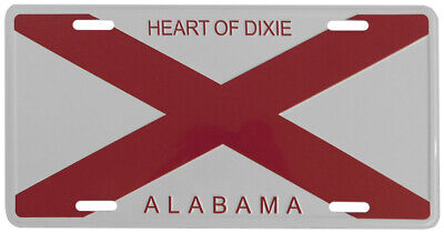 Alabama State Flag "Heart of Dixie" Aluminum 6"x12" License Plate