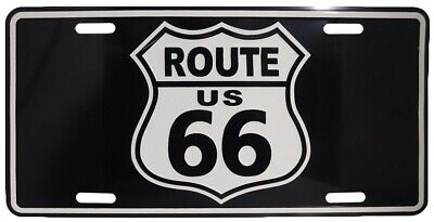 Route U.S. 66 Highway Get Your Kicks Black 6"x12" Aluminum License Plate Sign