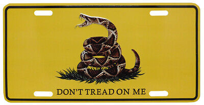 GADSDEN FLAG DON'T TREAD ON ME AMERICAN FLAG LICENSE PLATE TAG 6 BY 12 INCHES