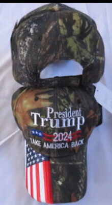 TRUMP 2024 MAGA TAKE AMERICA BACK WOODLAND CAMO EMBROIDERED HAT CAP