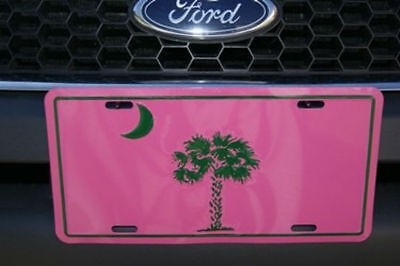 South Carolina SC Pink & Green 6"x12" Aluminum License Plate Sign