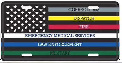 First Responder Police Fire Dispatcher Medic Novelty License Plate Flag Tag LEO