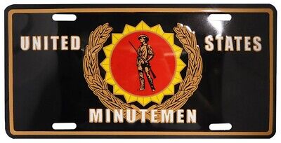 United States U.S. Minutemen Flag 6"x12" Aluminum License Plate Sign