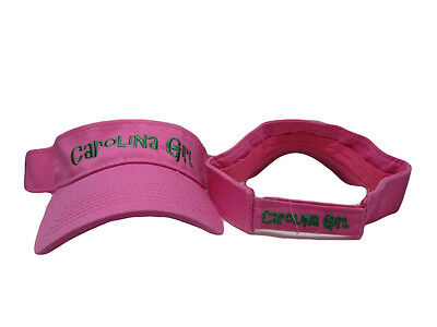 Hot Pink Carolina Girl North South NC SC Embroidered Visor