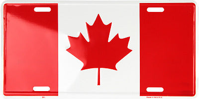 Canada Canadian 6"x12" Aluminum License Plate Tag made in USA