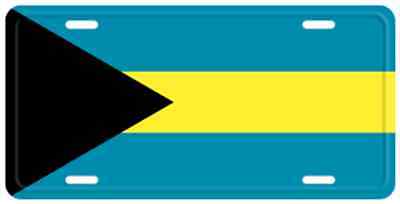 Bahamas Flag Island Country 6"x12" Aluminum License Plate Sign