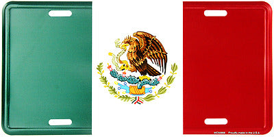 Mexico Mexican Flag (NO WHITE BORDER) 6"x12" Aluminum Auto License Plate Tag