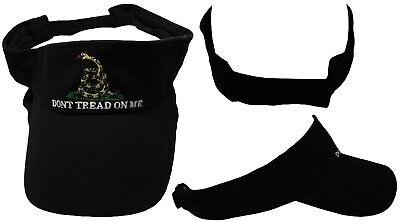 Embroidered Gadsden Tea Party Don't Tread on me Black / Yellow Snake Visor (RUF)