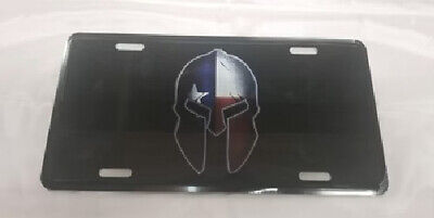 MOLON LABE TEXAS SPARTAN TACTICAL BLACK 6"x12" Aluminum License Plate Tag