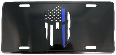 MOLOLN LABE SPARTON USA THIN BLUE LINE TACTICAL Aluminum Embossed License Plate