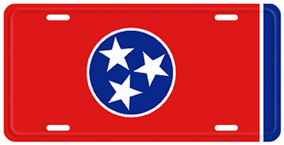 Tennessee State TN Flag 6"x12" Aluminum License Plate Sign Made in USA