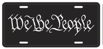 We The People Black Embossed License Plate 6"x12" License Plate Sign