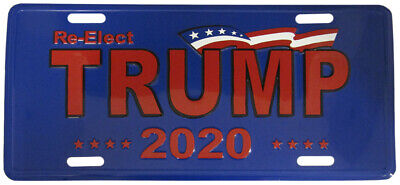 Re-Elect Trump 2020 Blue Red 6"x12" Aluminum License Plate Made in USA