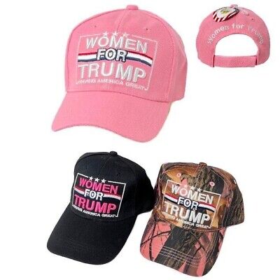 Trump 2024 WOMEN FOR TRUMP Embroidered BASEBALL Cap Hat (PINK CAMO)