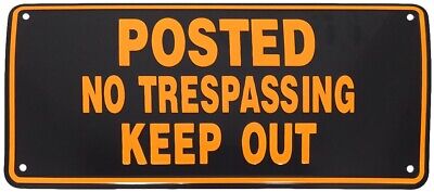 Posted No Trespassing Keep Out Black & Red 6"x12" Aluminum License Plate