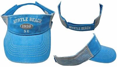 Myrtle Beach 1938 SC Light Blue Washed Cotton Embroidered Visor Cap Hat