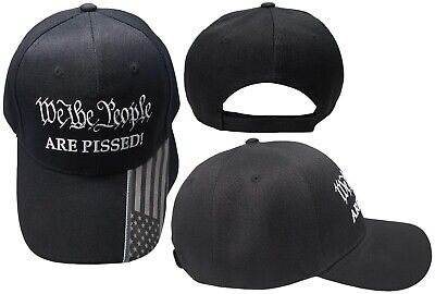 TRUMP 2024 We The People Are Pissed! Black With USA Flag On Bill Cap Hat