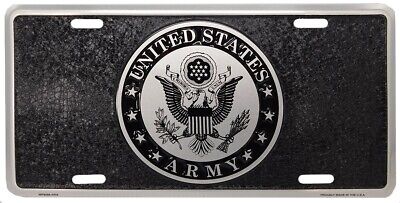 US Army Emblem Black Textured 6"x12" Aluminum License Plate  Officially Licensed