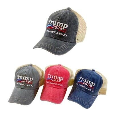 Trump 2024 TAKE AMERICA BACK TRUCK MESH Embroidered BASEBALL Cap Hat (CHARCOAL)