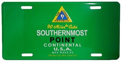 Key West 90 Miles To Cuba Southernmost Point Continental US 6"x12" License Plate