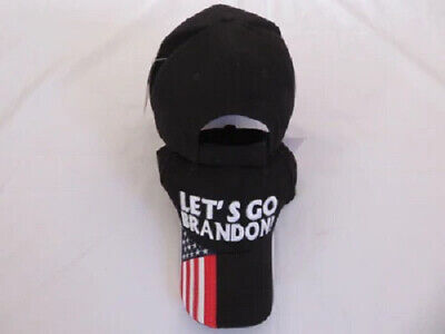 TRUMP 2024 LET'S GO BRANDON BIDEN SUCKS EMBROIDERED BLACK HAT CAP