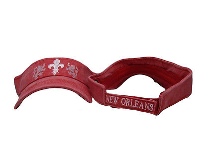 Embroidered Red Washed Style New Orleans Saints Visor