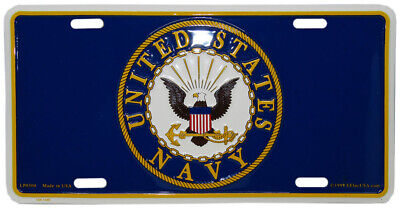 United States Navy Crest Emblem Seal Blue 6"x12" Aluminum License Plate Tag