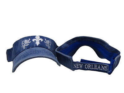 Embroidered Blue Denim New Orleans Saints Flue De Lis Visor