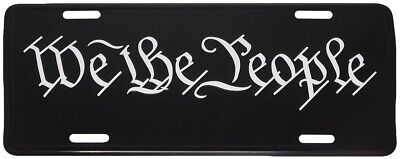 We The People Black & White 6"x12" Aluminum License Plate