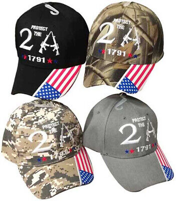 TRUMP 2024 Protect the 2nd Amendment 1791 Cap Patriotic Hat (WOODLAND CAMO)