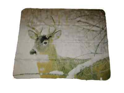 Snow Deer Hunting Buck Redneck 50x60 Polar Fleece Blanket Throw