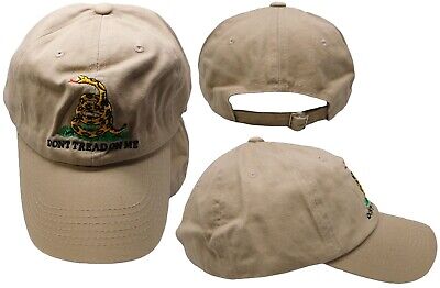 Trump 2024 Gadsden Don't Tread On Me Khaki Washed Cotton Cap Hat