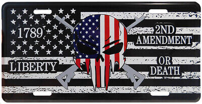 USA 2nd Amendment 1789 Liberty Or Death Distressed 6"x12" Aluminum License Plate